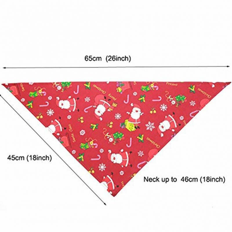 Cute Christmas Cotton Pet Dog Cat Saliva Towel Triangular Binder Scarf