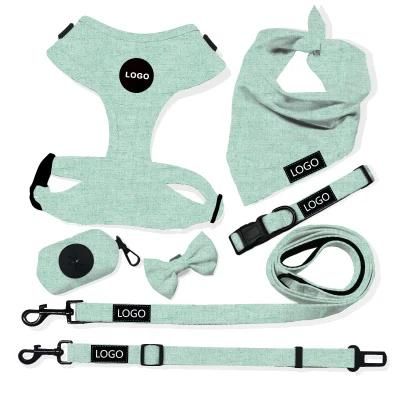Custom Adjustable Cotton Dog Harness Dog Collar Dog Leash Collar Algodon Arnes PARA Perros Correa PARA Perros