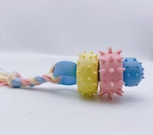 TPR Durable Interactive Floating Soft Squeaky Teeth Cleaning Rubber Spiky Chew Dog Toy