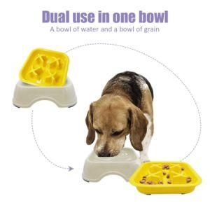 Slow Feeder Dog Bowl Wholesale Plastic Pet Food Bowl Cat Dogs Interactive Fun Feeder Slow Bowl for China