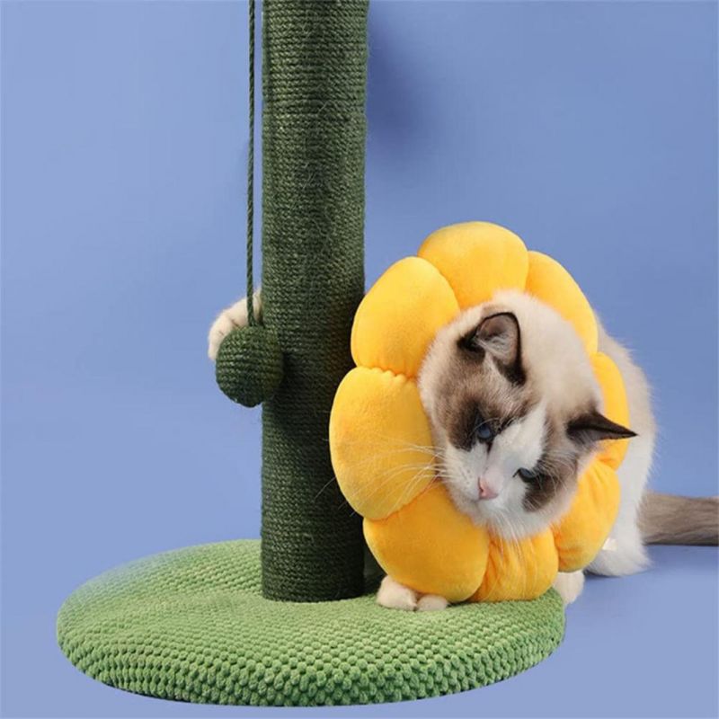 Cat Recovery Collar Cute Sun Flowers Neck Cat Cones After Surgery