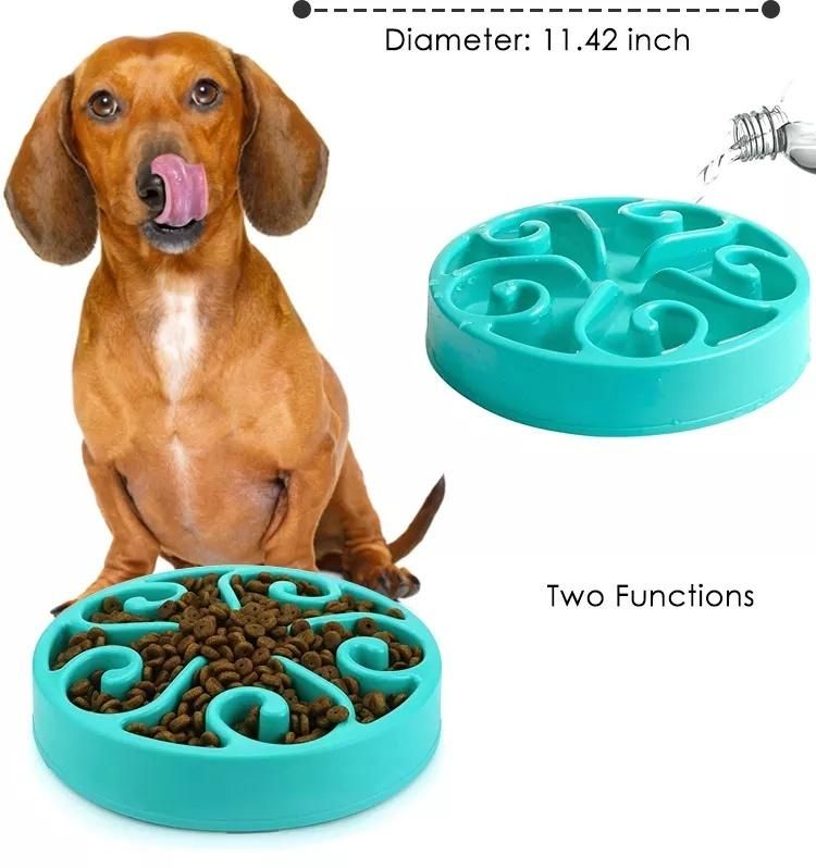 Safety Pet Slow Feeder Dog Bowls with Clean Brush, Food Feeder Prevent Choking and Bloating