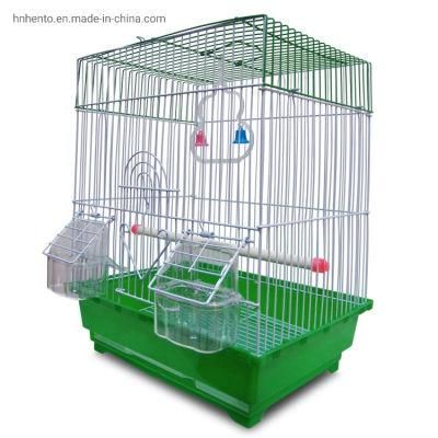 Strong Iron Breeding Cage Small Parrot Cage Square Bird Cage Blue Portable Outdoor Indoor Pet Carrier with Handle