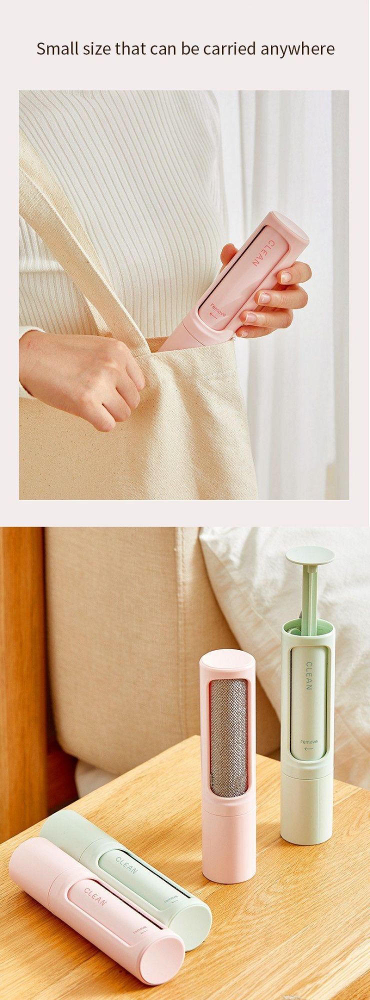 Waterproof Comfortable Touching Plastic Polyester Hair Remover Roller Brush