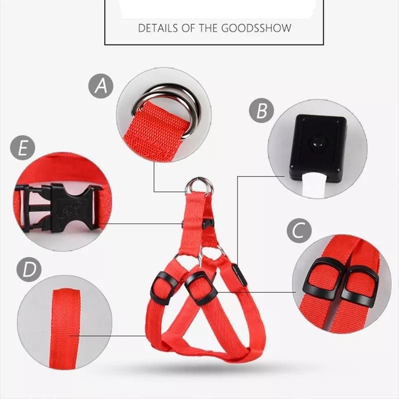 Modern High Quality Nylon LED Flashlight Adjustable Pet Product Dog Harness