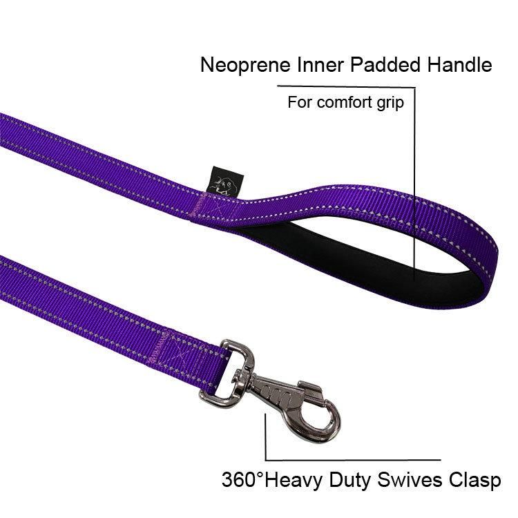 Reflective Nylon Pet Dog Leash, Neoprene Padded Handle Dogs Leash for Walking