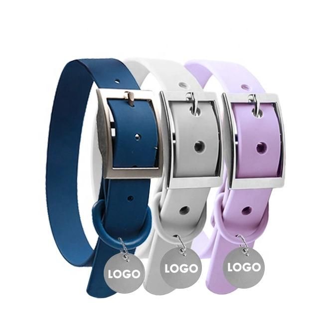 Designers Adjustable Dog Pet Collar Supplies Luxury Lightweight Waterproof PVC Dog Collar with Logo