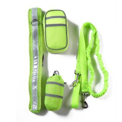 Dog Running Pet Sports Suit Reflective Traction Rope Set Running Traction Training Bag Suit