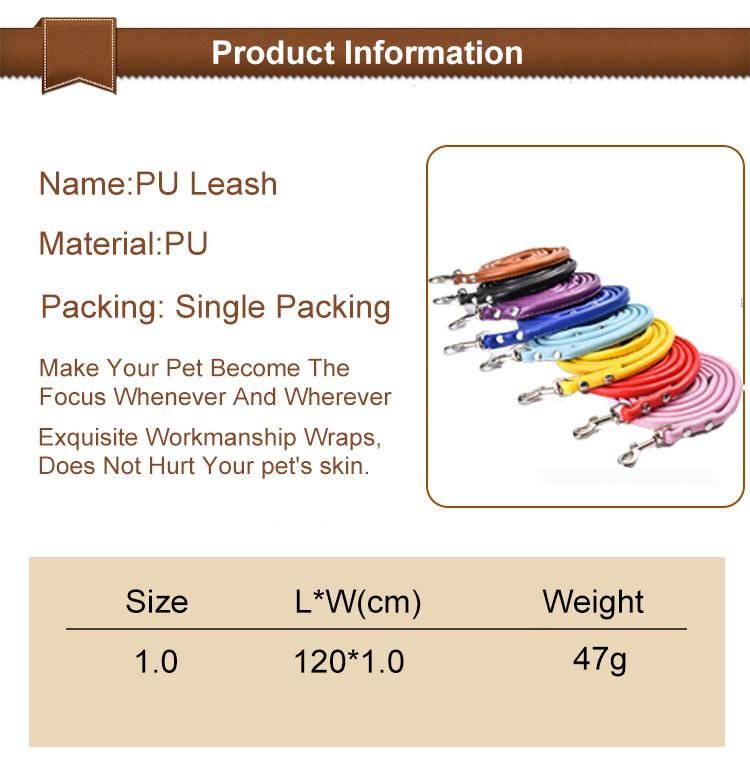 Fashion Multicolor Large Running Tracking Reflective Soft Handle PU Padded Rope Pet Dog Leash