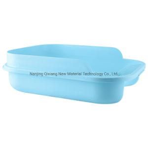 One-Piece Semi Enclosed Cat Litter Tray Blue