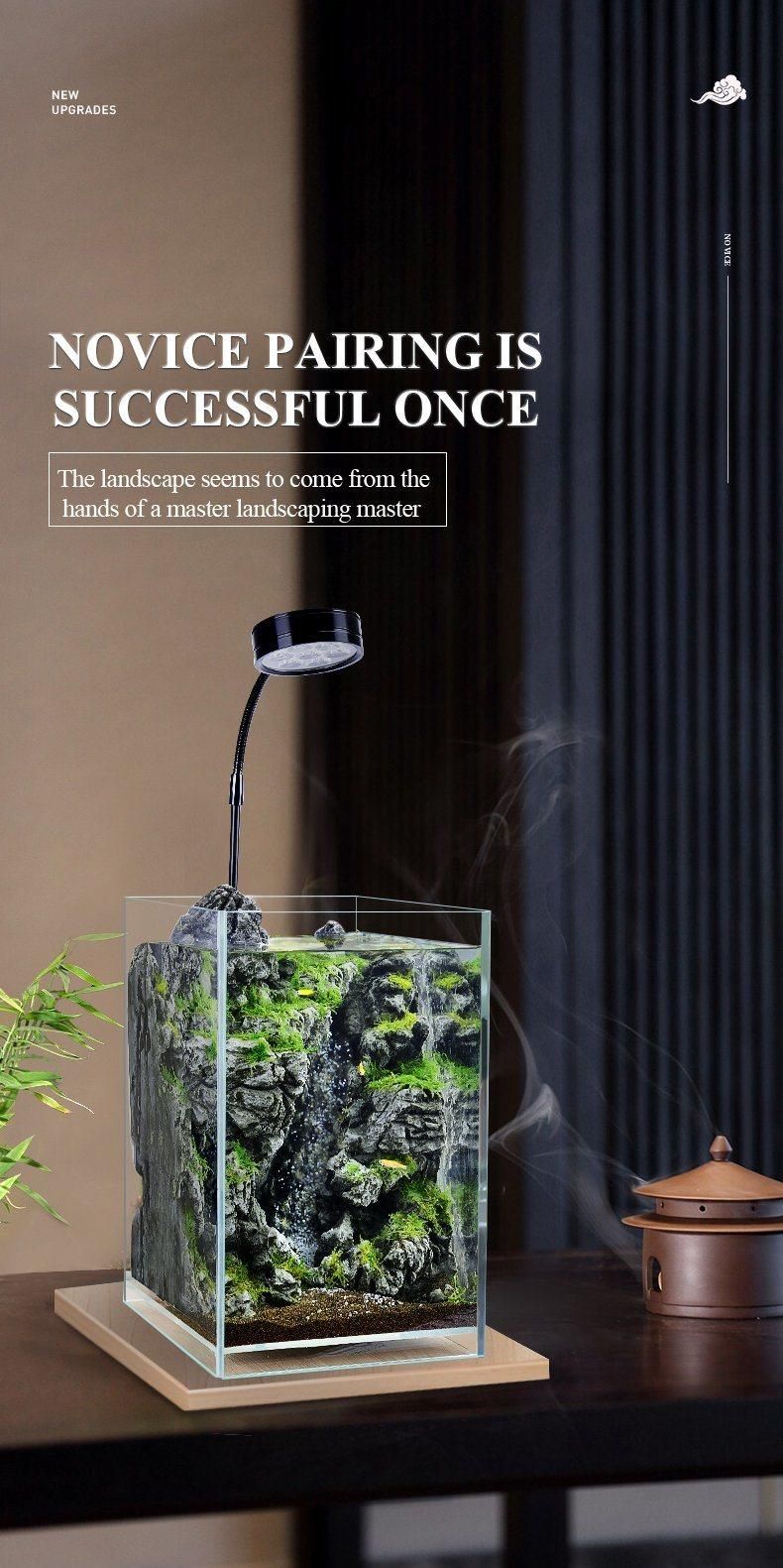 Yee Fish Tanks Small Glass Ecological Landscape Aquarium with Accessories