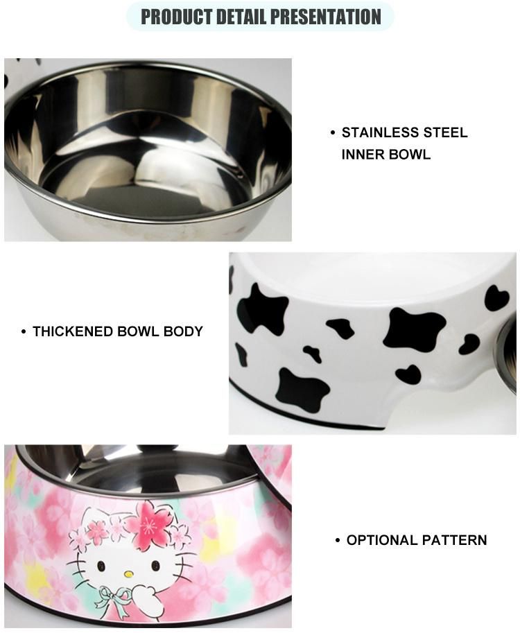 No-Slip Melamine Pet Food Water Feeder Pet Bowl