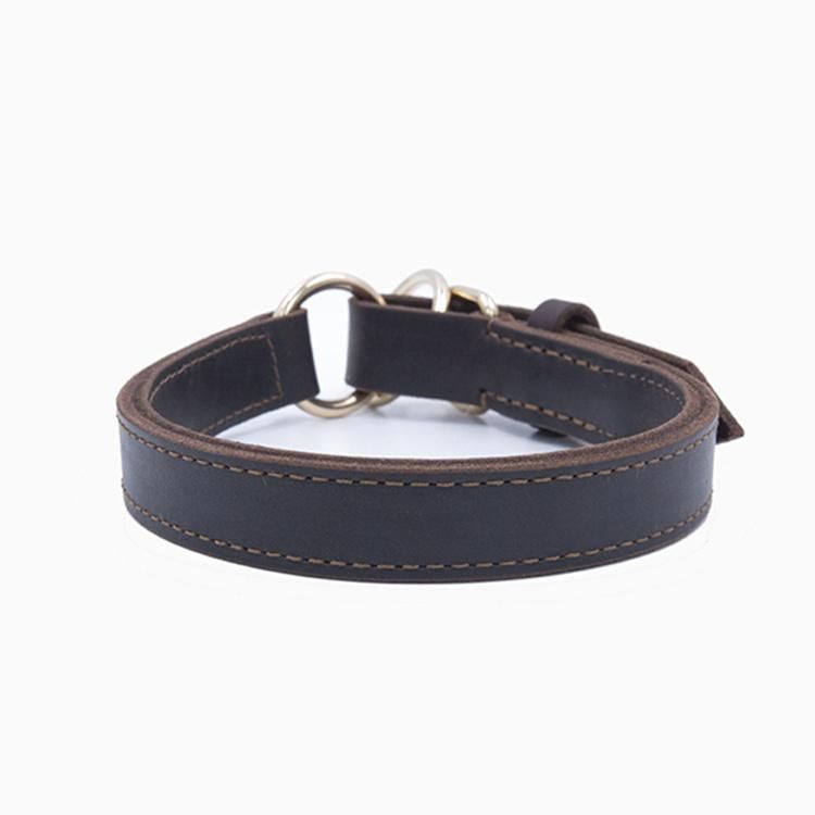 Pet Cowhide Collar Dog Collar New Product Double Ring