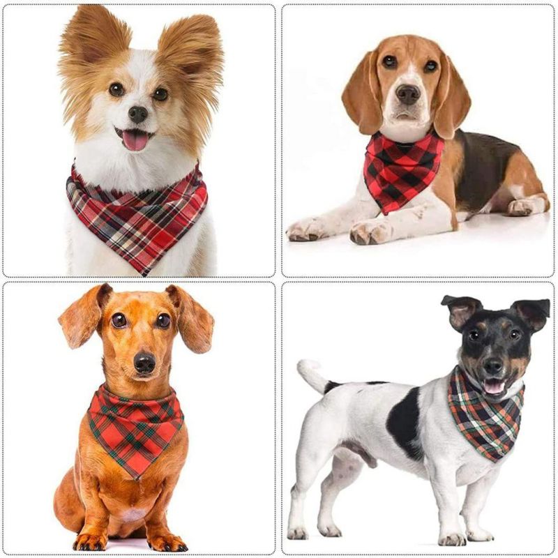 Reversible Plaid Painting Bibs Scarf, Washable and Adjustable Kerchief Set