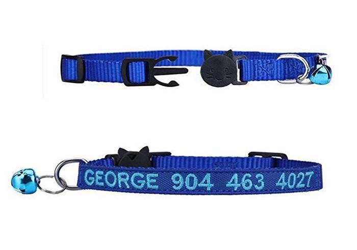 Adjustable Nylon Cat Collar with Plastic Cat Buckle and Bells
