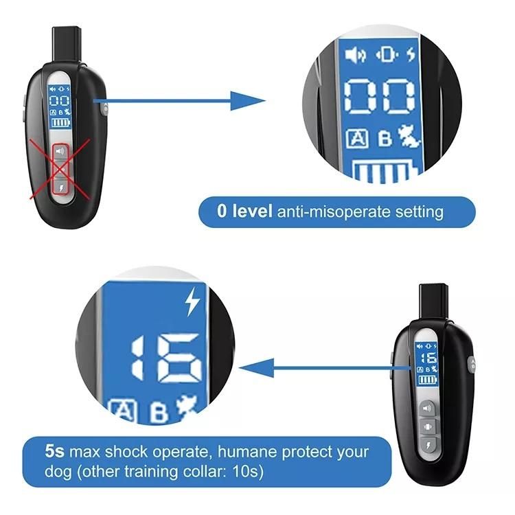 Dog Bark Collar Remote Rechargeable Waterproof Electric Shock GPS Collar with 1 Collar