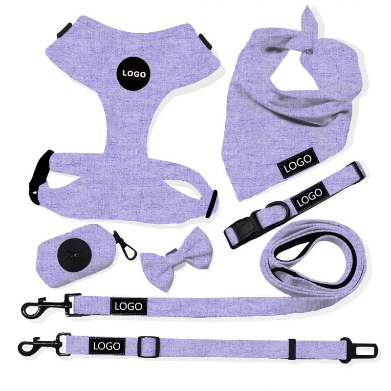 Custom Adjustable Cotton Dog Harness Dog Collar Dog Leash Collar Algodon Arnes PARA Perros Correa PARA Perros