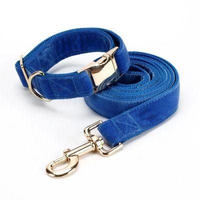 Amazon Cool and Soft Velvet Dog Collars and Leashs Made in China for Pet Dogs