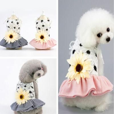 Supply Sun Flower Dog Dress Pet Clothes Puppy Products