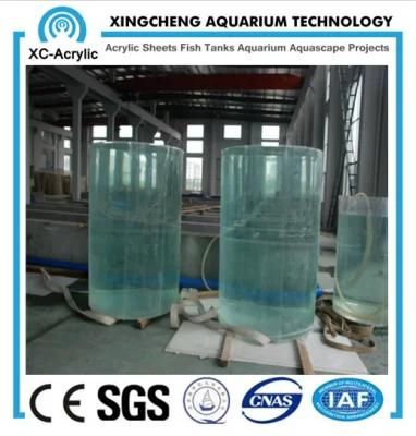 Large Transparent Cylindrical Acrylic Aquarium by Customized for Acrylic Aquarium Project