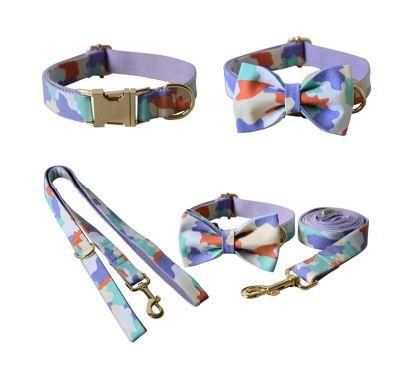 Custom Your Logo Pet Collarsoft Poly Cotton Fabric Dog Collar