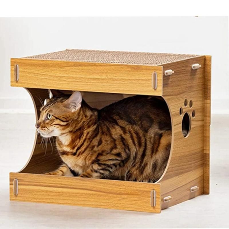 Wooden Smal Pet Kitty Sleeping Bed Wood Cat House