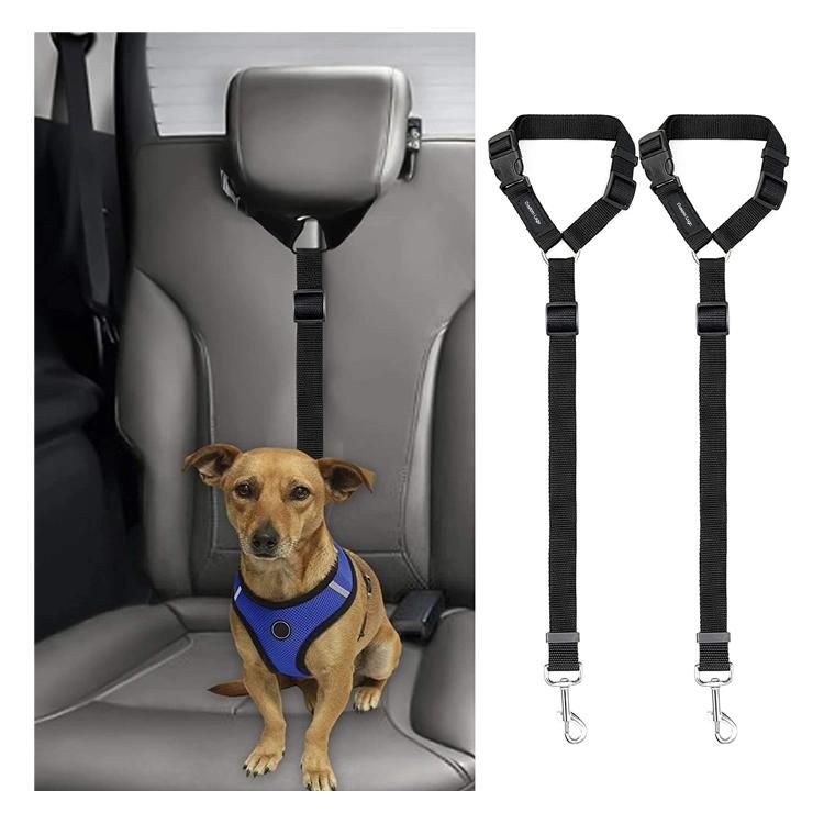 Adjustable Nylon Dog Cat Safety Seat Belt and Dog Leash