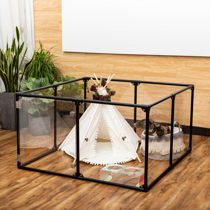 Transparent Foldable Yard Pet Fence Cage High Quality Pet Dog Playpen