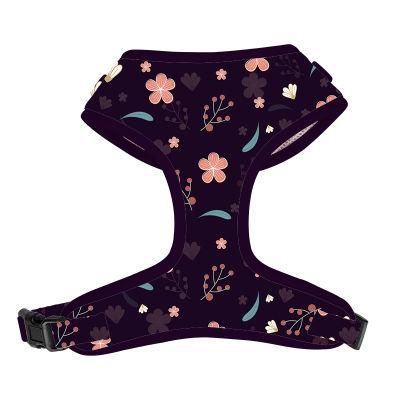 Custom Logo Dog Harness Vest Floral Neoprene Dog Harness and Leash Dog Harness Set Luxury