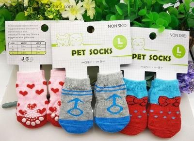 4PCS/Set Anti-Slip Dog Socks Lovely Pet Socks Custom Dog Socks