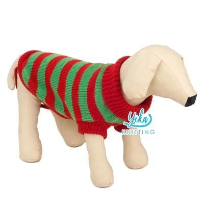 100% Acrylic Striped Dog Sweater Pullover with Legs