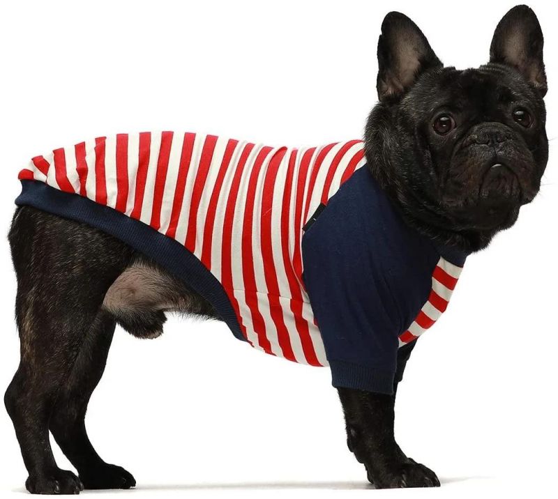 High Quality Striped French Bulldog Clothes Designer Luxury Summer Pet Clothes Dog High Pet Shirts