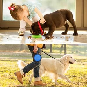 Collapsible Dog Bowls, 5 Pack Food Grade Silicone BPA Free Cat Pet Plate for Feeding Watering on Journeys Travel Hiking Camping