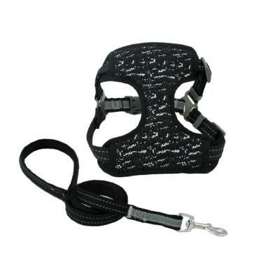Black Soft Breathable Pet Harness Reflective Tape Dog Harness