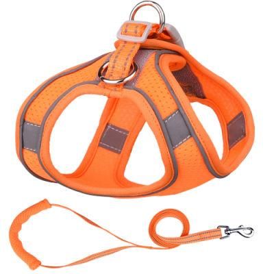 Latest High Quality Breathable Reflective Pet Harness with Matching Pet Leash