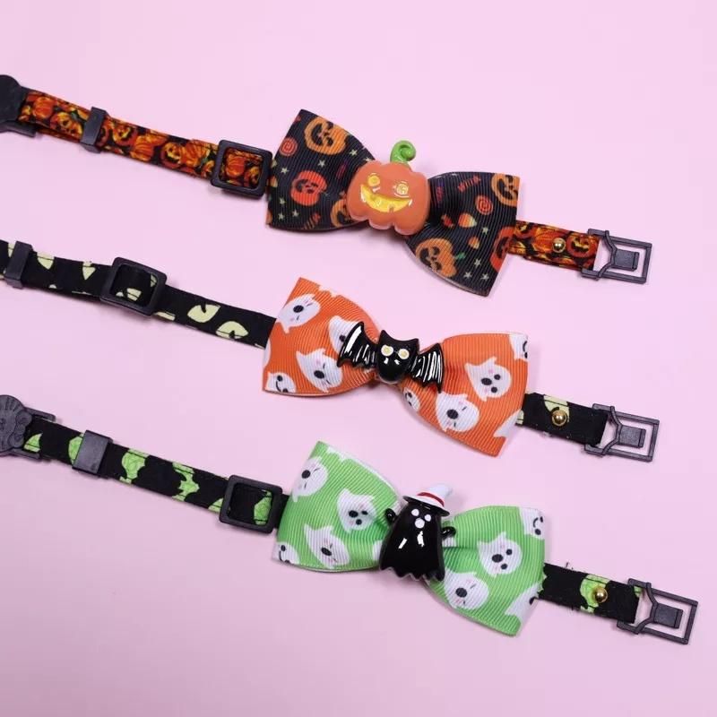 Wholesale Halloween Kitten Puppy Pet Accessories Dog Collar Cat Pet Bow Ties Bells