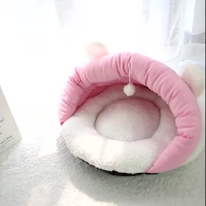 Animal Rabbit Shape Hot Cat Product Pet Cushion Soft Cozy Plush Pet Nest Cat Cave Bed