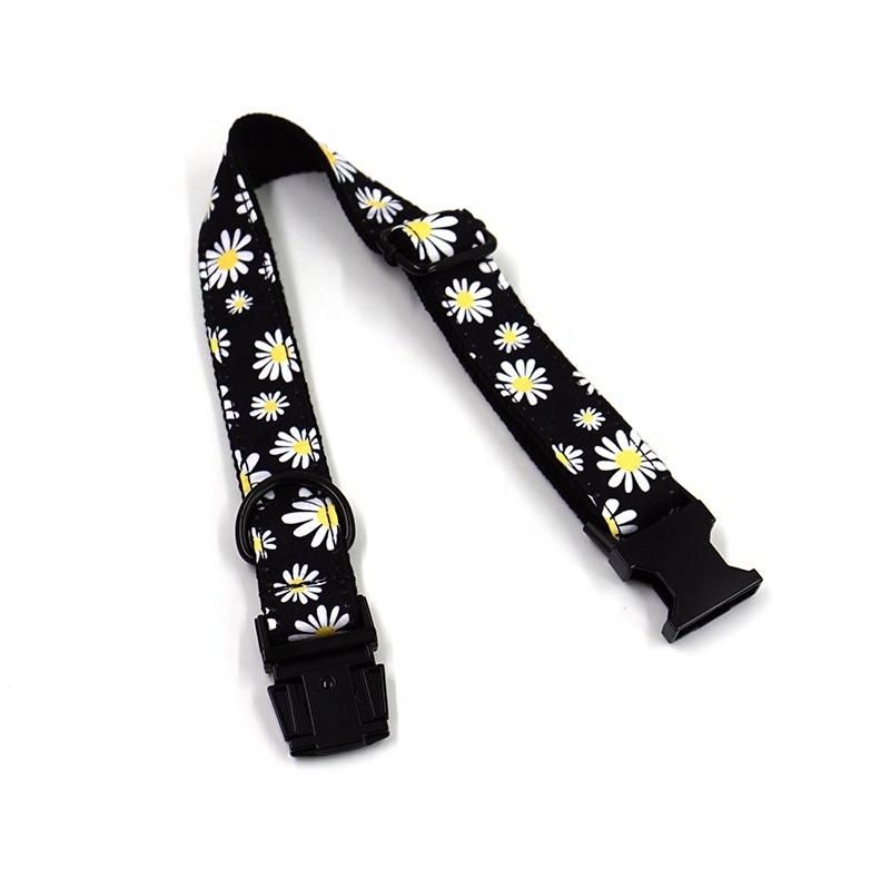 Personalized Lead New Dog Products 2020 Innovative Product Dog Collars and Leash Black Daisy Pet Bow Tie Dog Collar Flower