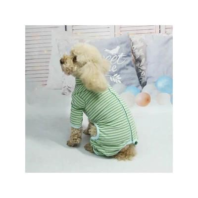 Wholesale OEM Manufacture Cotton Fashion Striped Portable Washable High Collar Cats and Dogs Clothes