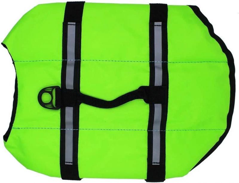 Dog Life Jacket Easy-Fit Adjustable Belt Pet Saver Swimming Safety Swimsuit Preserver with Reflective Stripes for Doggie