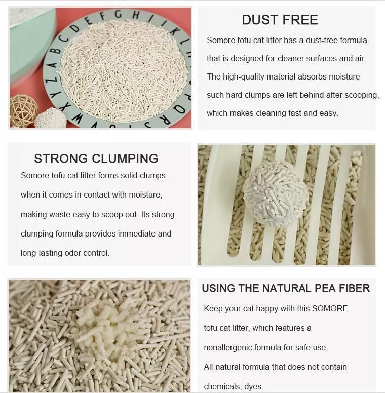 Best Odor Control Clumping Cereal Cat Litter Healthy Plant Fiber Variety Cat Litter for Pet Clean Grooming