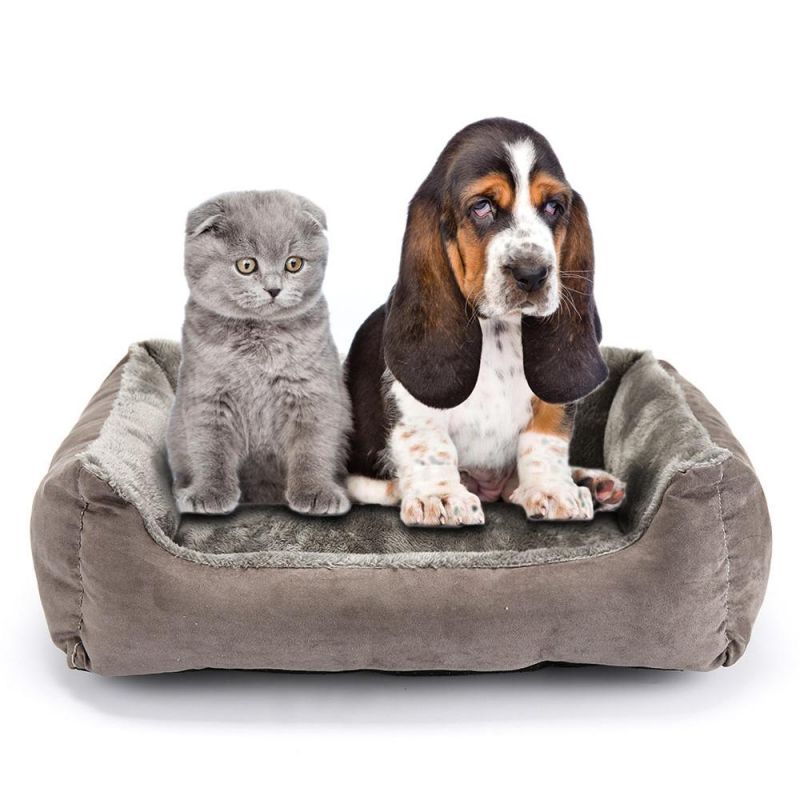 Wholesale Super Soft Fabric Removable Cover Bolster Dog Bed Price Cushion Pet Furniture Accessories Home Products Pets Cat Sleeping Bed Sofa Supply