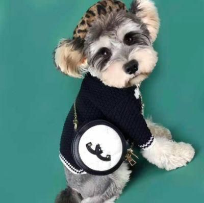 Fashion Logo Dog Clothing Winter Small Fragrant Sweater Cardigan Schnauzer Teddy Corgi Cat Knit Pet Clothes