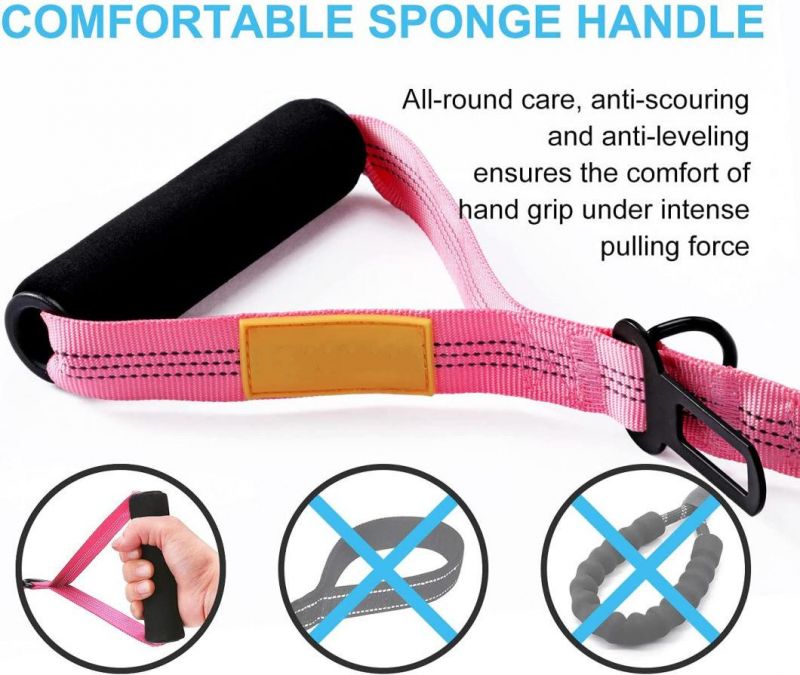 training Dog Leash with Comfortable Padded Handle and Traffic Handle Suitable for Training