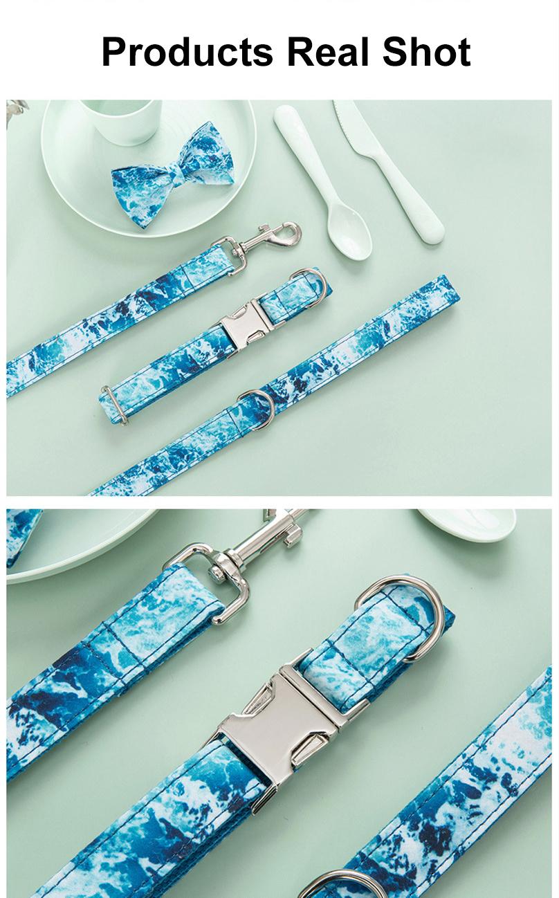Wholesale High Quality Durable Adjustable Soft Bamboo Fiber Hemp Cotton Pet Dog Collar Leash Harness Set