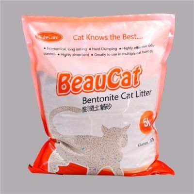 98% White 1-4mm Ball Shape Bentonite +2% Blue and Pink Indicators Factory Supply Strong Clumping and Odor Control Pet Cat Litter