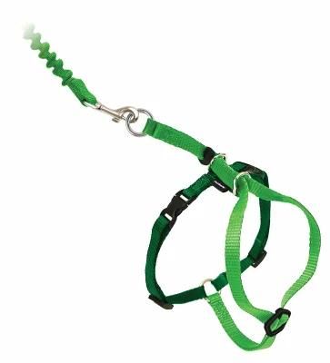 Adjustable Cat Harness Nylon Strap Collar with Bungee Leash