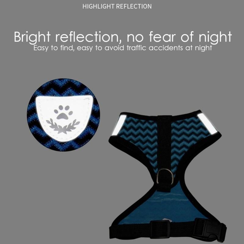 Reflective Pet Vest Cat Dog Harness Pet Outdoor Supplies Adjustable Stripe Wave Chest Strip