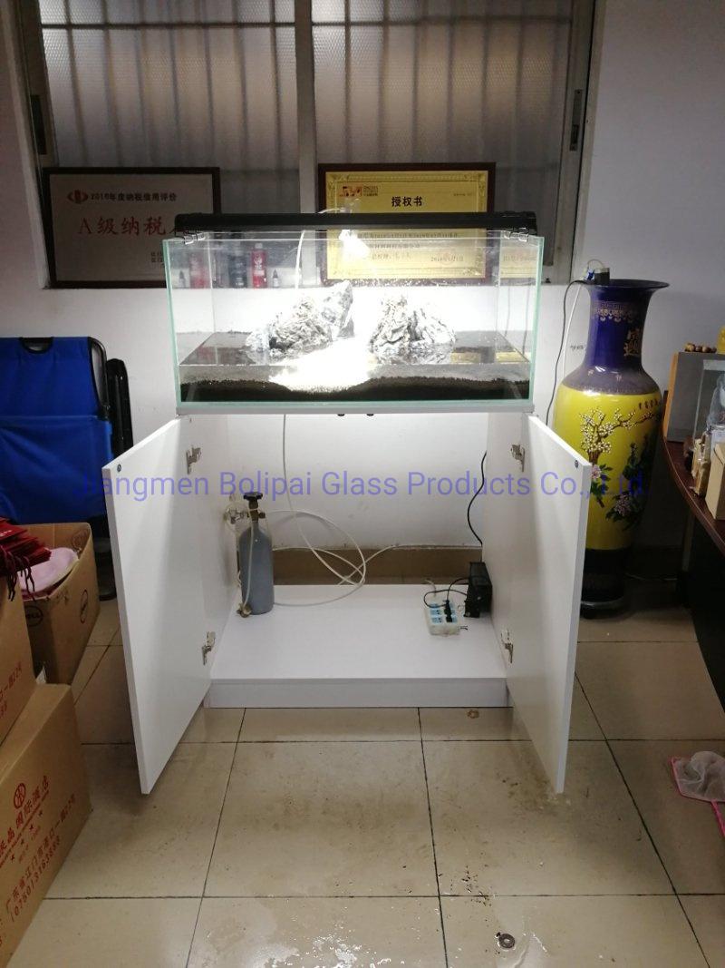 Custom Simplicity Glass Fish Tank Aquarium with Wooden Cabinet