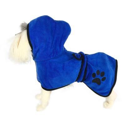 Super Absorbent Soft Towel Robe Dog Cat Bathrobe Pet Apparel